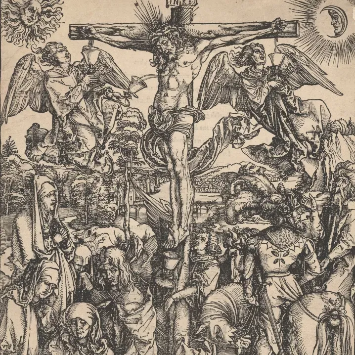 Albrecht Dürer, Ukřižování (list z Velkých pašijí), kolem 1498, ZČG
