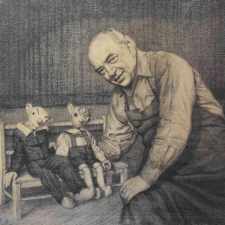 Rudolf Brachtl,  Josef Skupa se svými loutkami, 1952