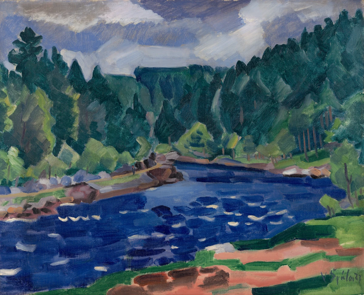 Václav Špála, Krajina na Sázavě, 1927, ZČG Václav Špála, Krajina na Sázavě, 1927, ZČG