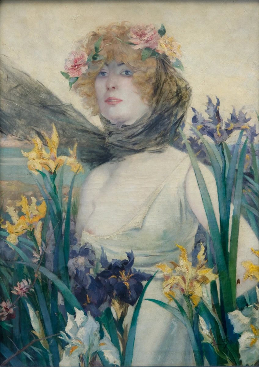 Alfons Mucha, Žena v květech, před r. 1900, ZČG