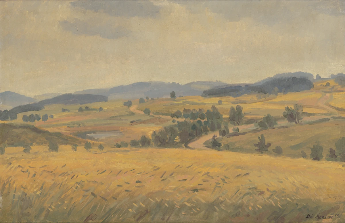 Alois Moravec, Kozlovské pole před žněmi, 1953, ZČG