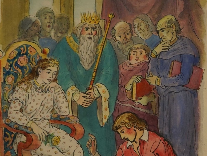 Václav Karel, Ilustrace k Erbenovým Českým pohádkám - Rozum a štěstí, 1958, ZČG