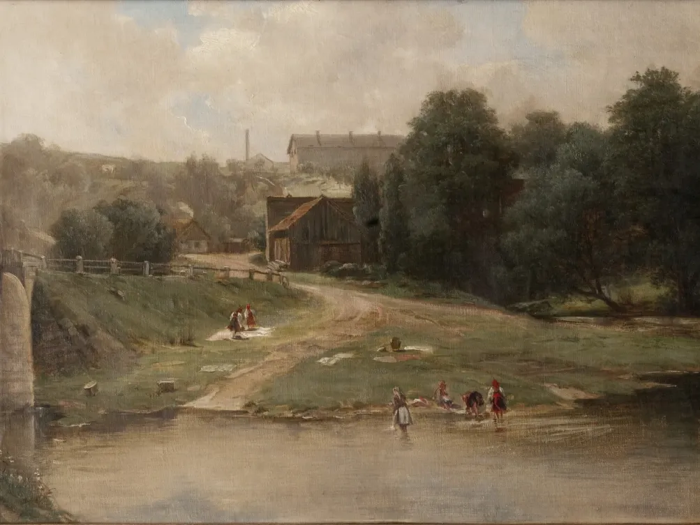 Augustin Němejc, Motiv z Plzně (pohled přes Radbuzu na Slovany),1897, ZČG