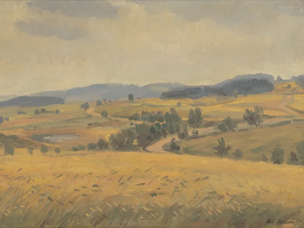 Alois Moravec, Kozlovské pole před žněmi, 1953, ZČG