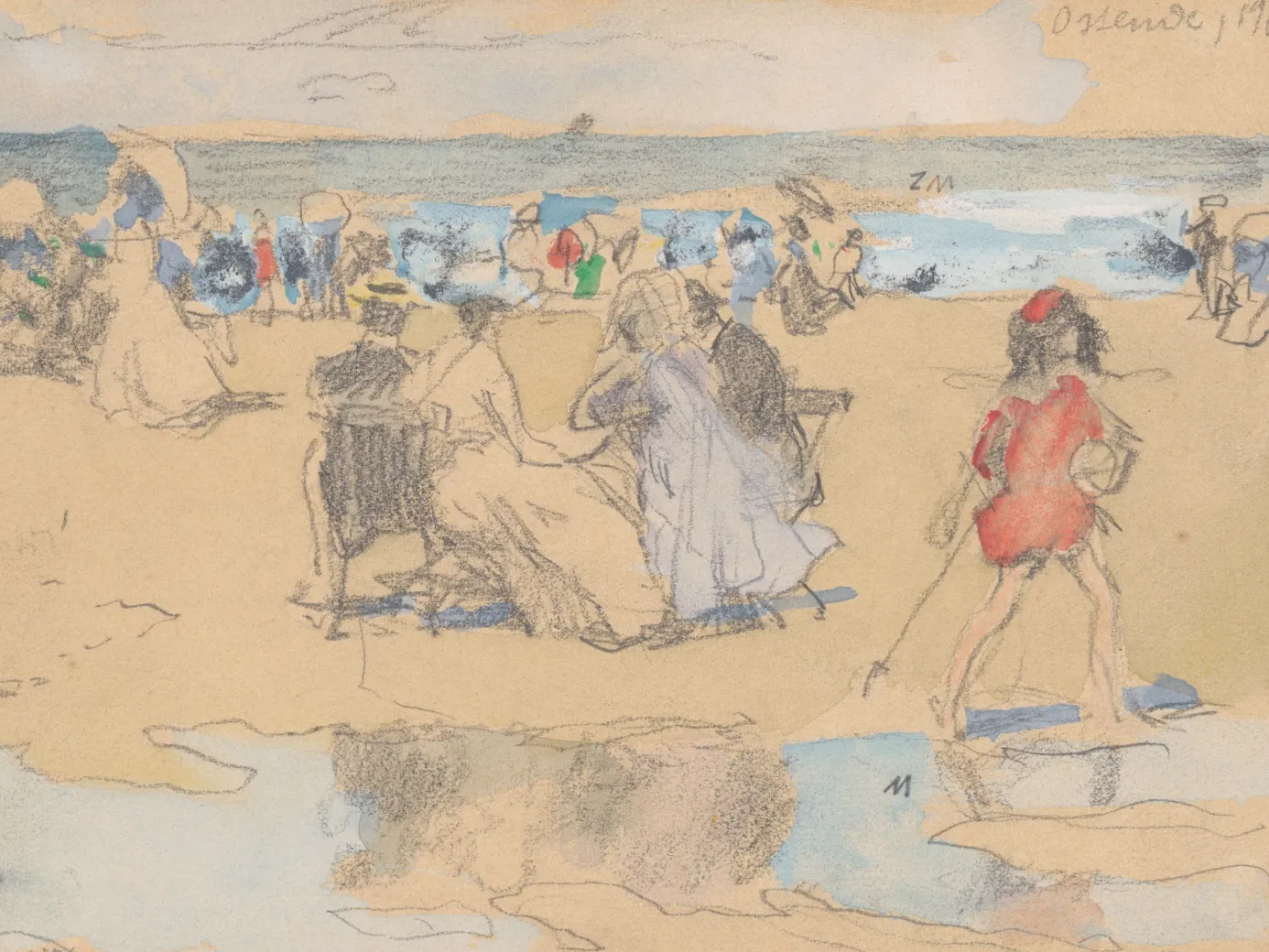Hugo Boettinger, Pláž v Ostende II. 1906