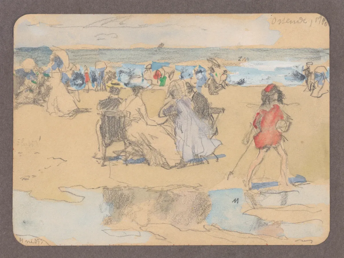 Hugo Boettinger, Pláž v Ostende II. 1906, ZČG